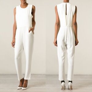 Theory Remaline Spiaggia Stretch Crepe Jumpsuit White Size 10